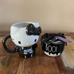 Hello Kitty Skeleton Mug and Boo Candle Set